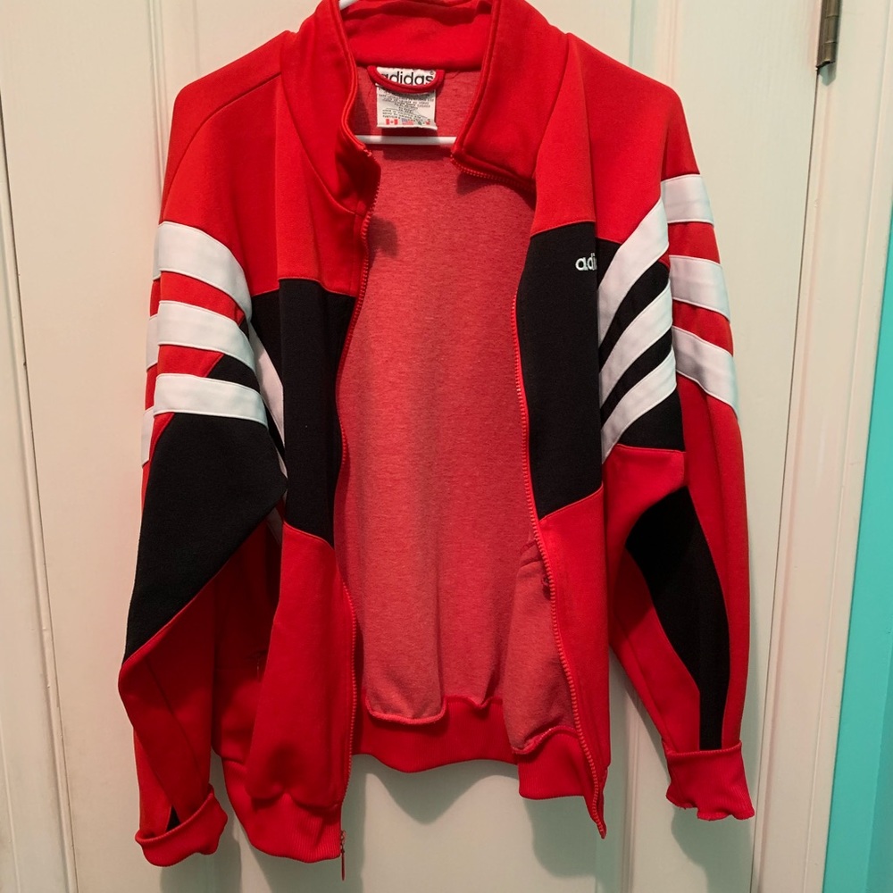 Red adidas jacket